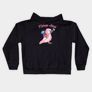 Pink Cockatoo Parrot Makeup Artist Watercolor Kids Hoodie